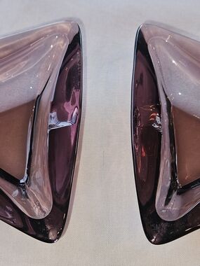 Set of 2 Vintage Hazel-Atlas Moroccan Amethyst Glass Ashtrays